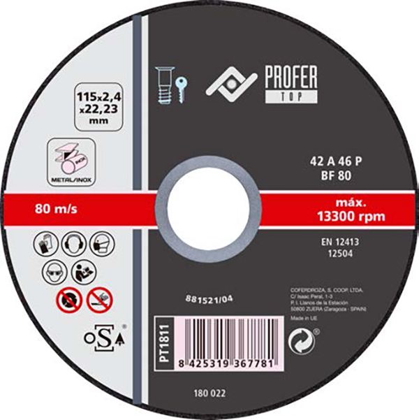DISCO C H MET/INOX A46 PT1812 PROFER TOP 125X2,4MM