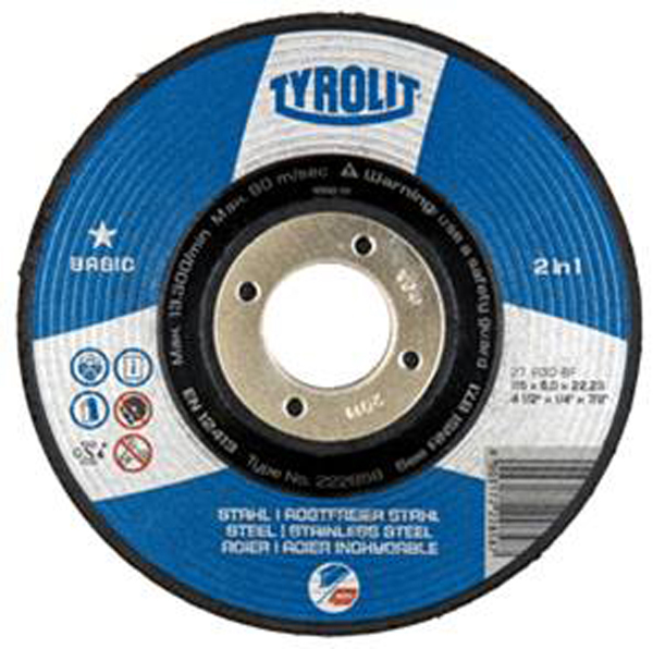 DISCO DESBASTE ACERO/INOX 222858 A30-BF TYROLIT BASIC 115X6 MM