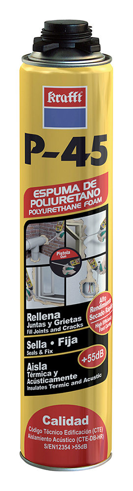 ESPUMA POLIURETANO PISTOLA 50095.. KRAFFT 750 ML