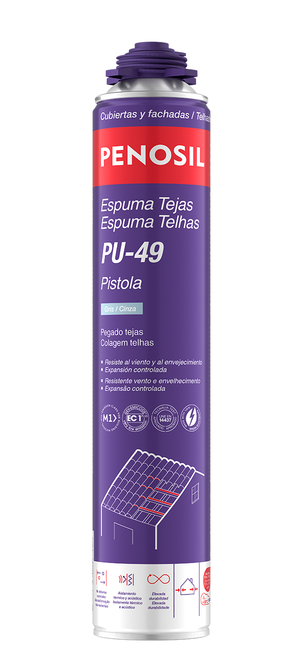 ESPUMA POLIURETANO TEJA PISTOLA ROJA PU-49P PENOSIL 750 ML