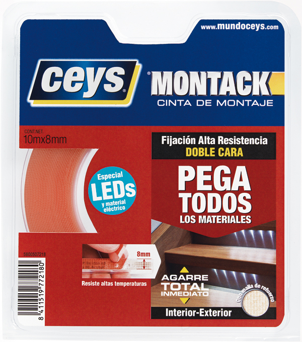 CINTA DB CARA LED MONTACK 507218 CEYS 10 MX8MM