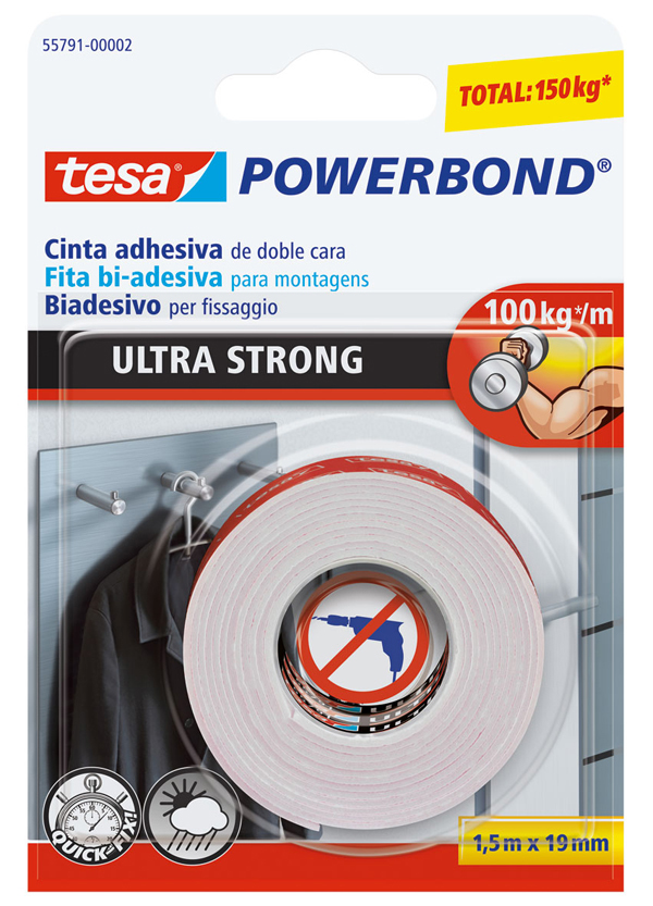 CINTA DB CARA ULTRA FUERTE 66792-00002-00 TESA 1,5MX19 MM