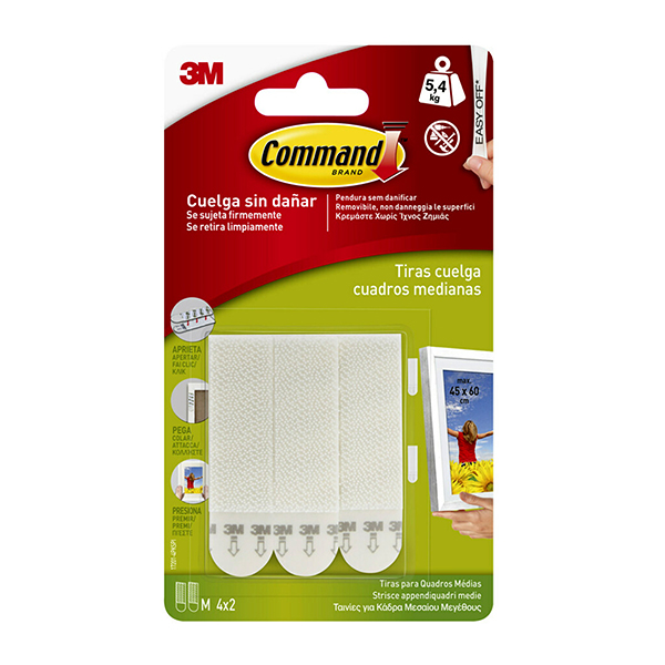 TIRAS ADHESIVAS MEDIANAS 4 JG 17201-4PK 3M COMMAND -