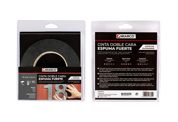 CINTA DOBLE CARA ESPUMA EXTE DC-2501 30809 MIARCO 10MX19 MM