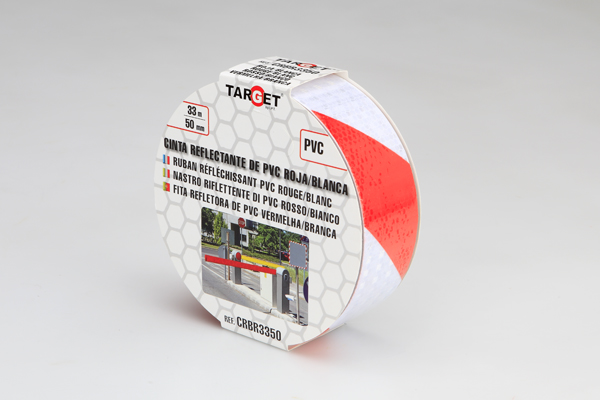CINTA ADHS. REFLECT. ROJ/BLAN CRBR3350 TARGET 33MX50MM
