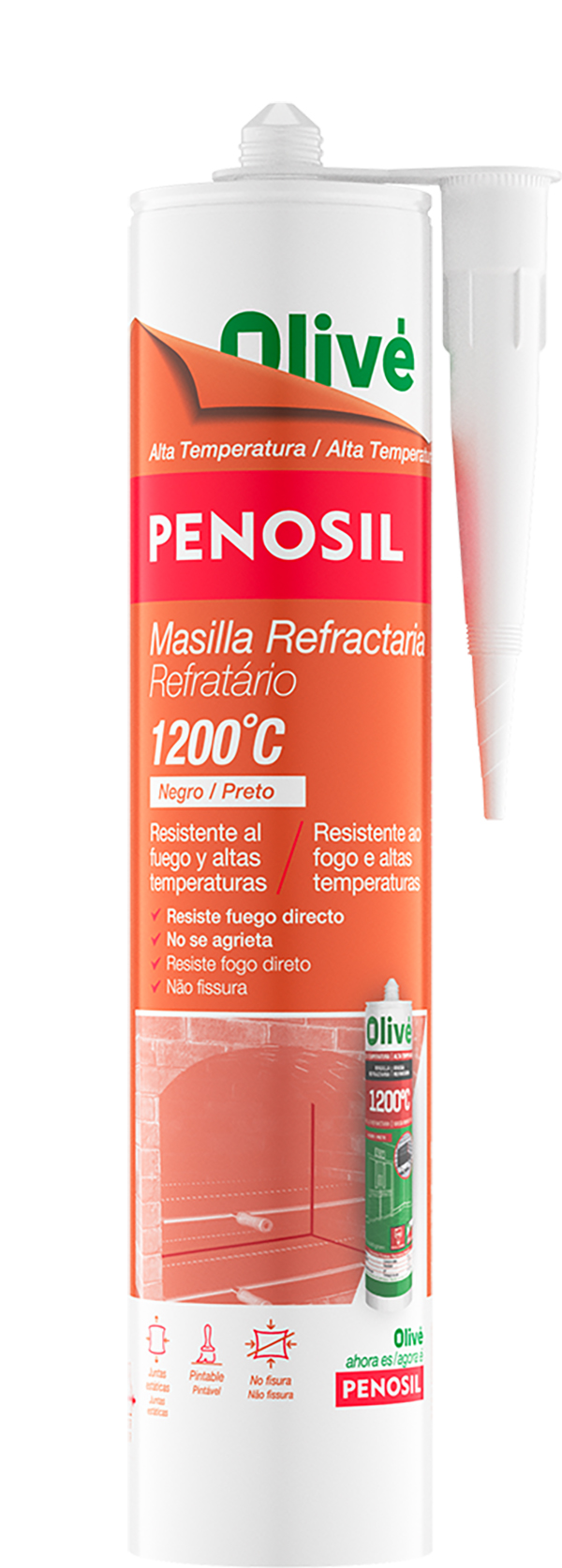 MASILLA REFRACTARIA NEGRO H40026 PENOSIL 300 ML