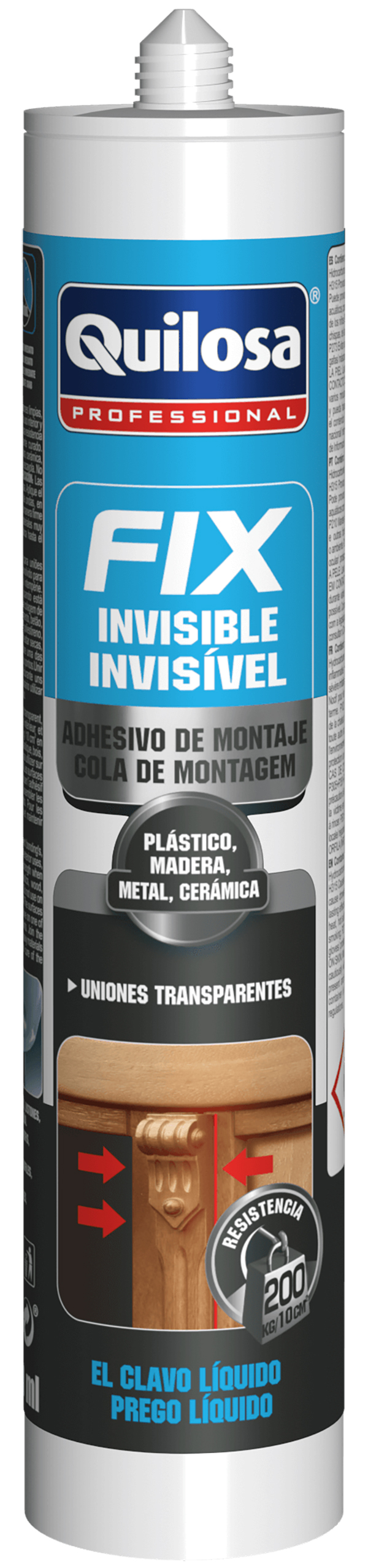 ADHESIVO MONTAJE FIX INVISIBLE TRANS 10025094 QUILOSA 300 ML