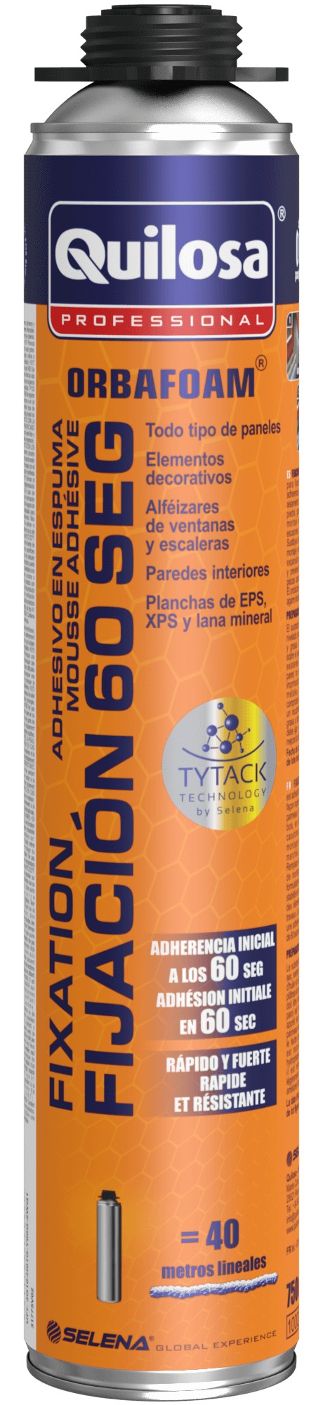 ADHESIVO MONTAJE ESPUMA 60 PISTOLA 17954/19117 ORBAFOAM 750 ML