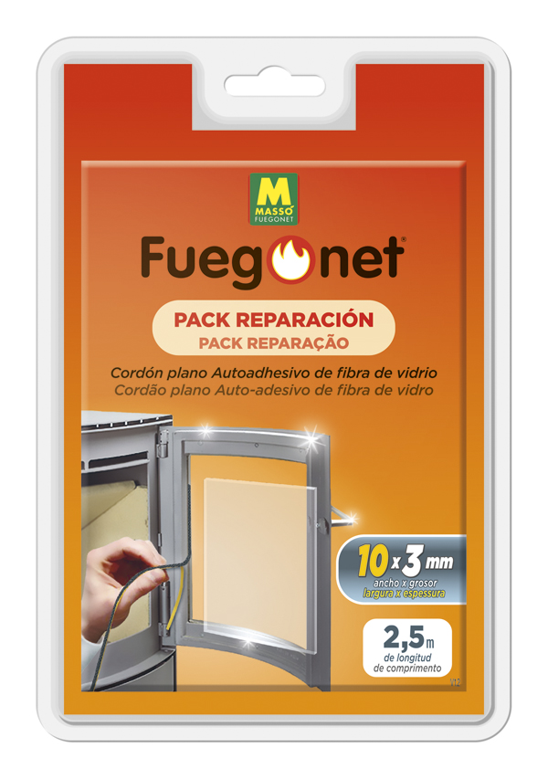 CORDON ESTUFA PLANO 2,5M+ADHESI 231331 MASSO 10X3 MM