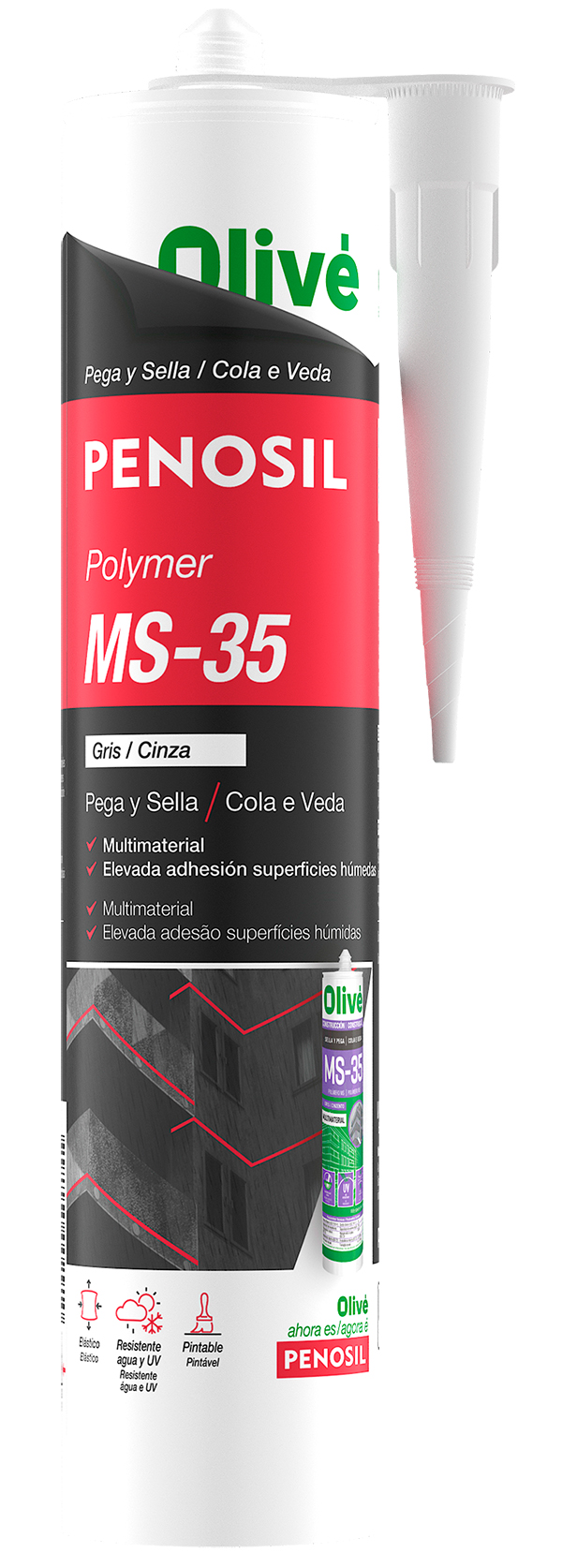 ADHESIVO SELLADOR MULTIMATERIAL MS MARRON MS-35 PENOSIL 300 ML