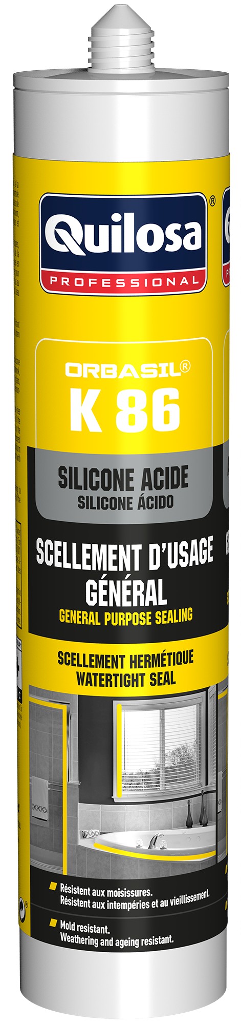 SILICONA CARTUCHO NEGRA K86 61804 ORBASIL 300 ML