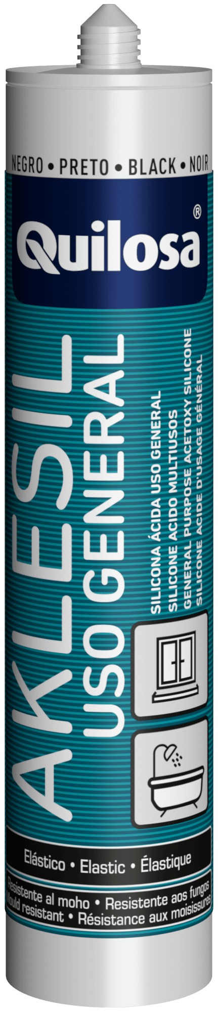 SILICONA CARTUCHO NEGRA 94268 AKLESIL 280 ML