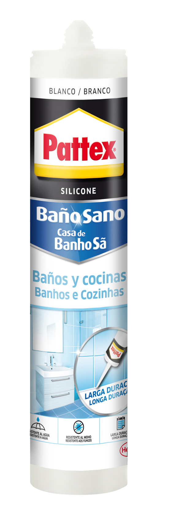 SILICONA CARTUCHO BAÑO BLANCO 1965748 PATTEX 280 ML