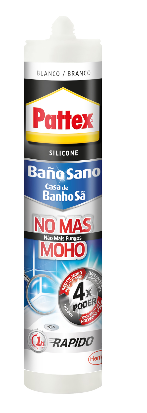 SILICONA BAÑO NO MAS MOHO TRAN 1994668 PATTEX 280 ML