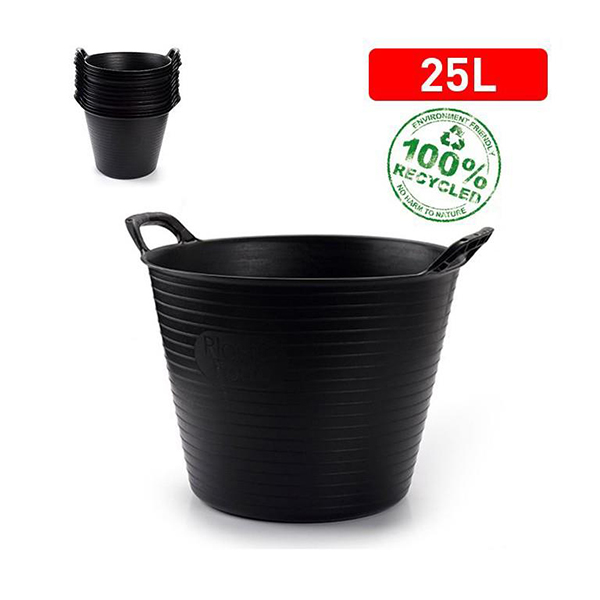 CAPAZO PLASTICO NEGRO 14818 PLASTICFORTE 25 L