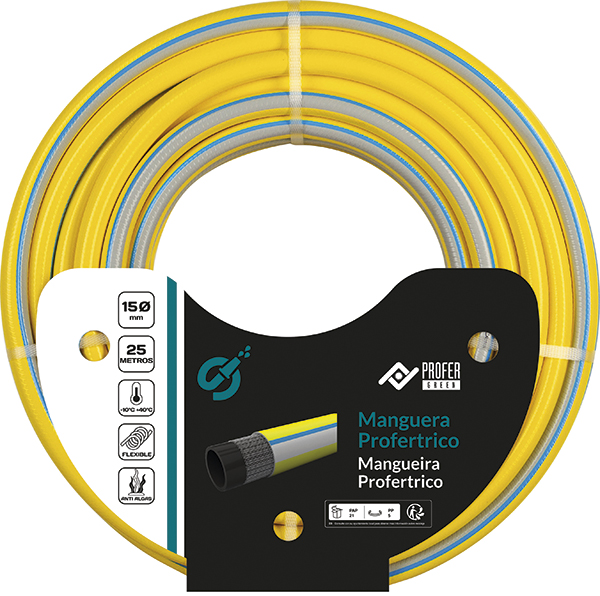 MANGUERA PROFERTRICO 4 CAPAS 15 PG0775 PROFER GREEN R/25 M