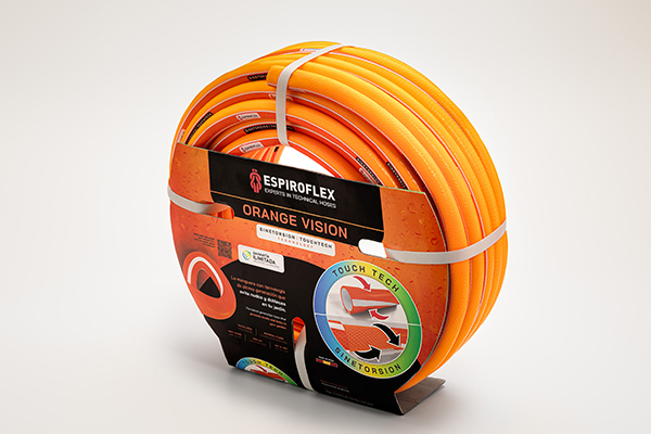 KIT MANGUERA VISION ORANGE 5/8 CON LANZA 44441419020 ESPIROFLEX 20 M