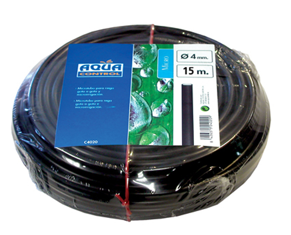 TUBERIA MICROTUBO R/15M NEGRO C4021 AQUACENTER 4 MM