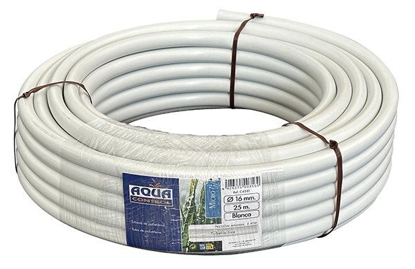 TUBERIA RIEGO POR GOTERO BLANCO 25m C4381 ALTADEZ 16 MM