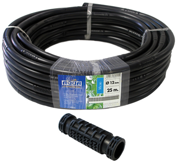 TUBERIA C/GOTEROS INTEGRADOS R/25 NEGRO C4354 AQUACENTER 16 MM