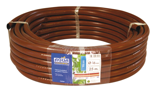 TUBERIA C/GOTEROS INTEGRADOS R/25 MARRON C4358 AQUACENTER 16 MM