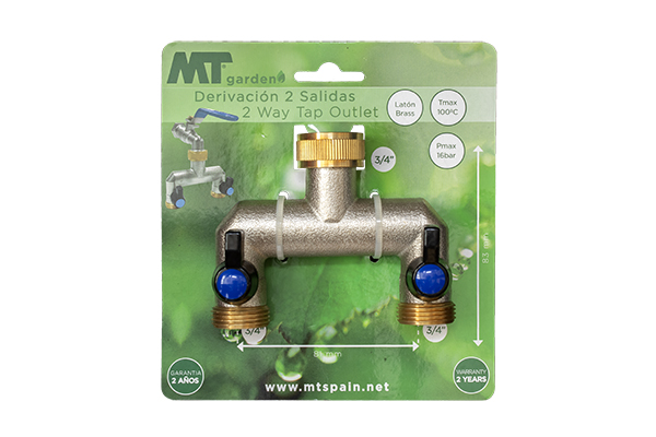 DERIVACION DOBLE LATON 16 BAR 4130202020G MT 3/4''