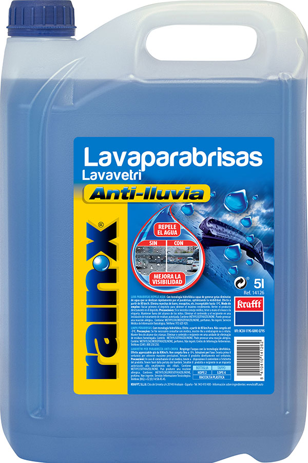 LAVAPARABRISAS REPELENTE LLUVIA RAIN-X 14126... KRAFFT 5 L