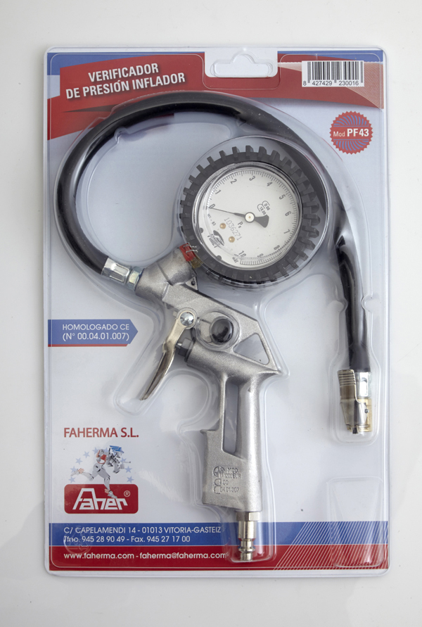 VERIFICADOR PRESION INFLADOR PF-43 FAHER 0-10 BAR