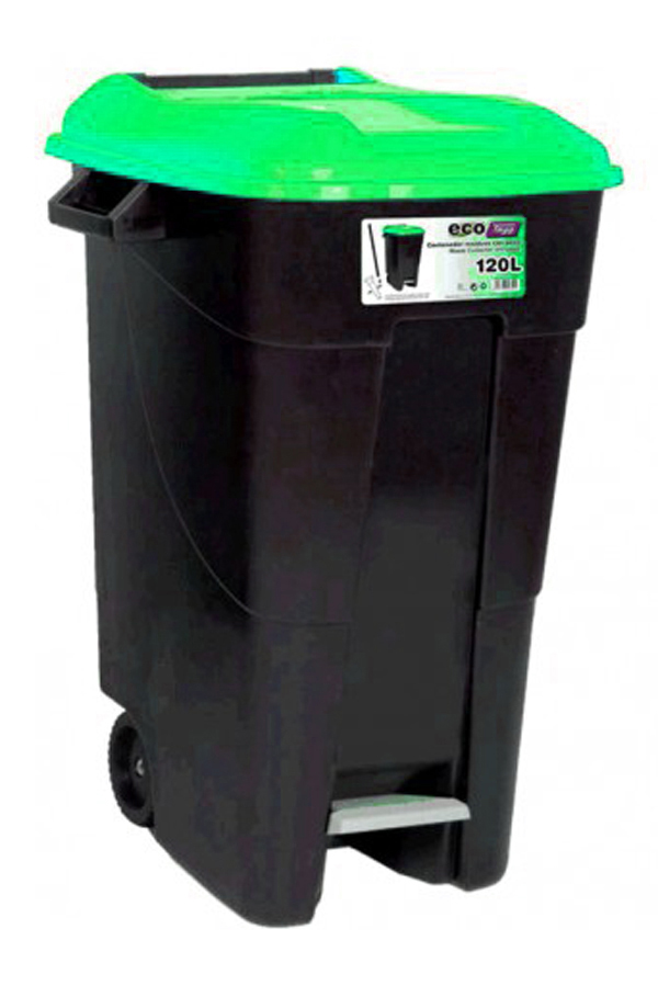 CONTENEDOR PEDAL/RUEDA T VERDE 423031 TAYG 120 L