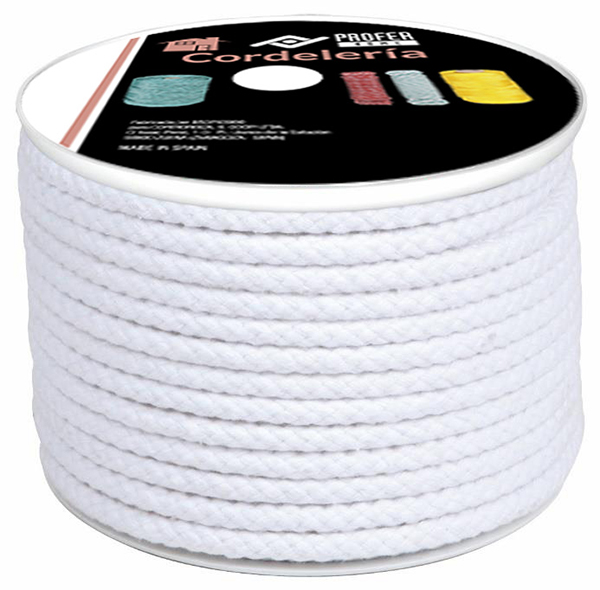 CUERDA ALGODÓN TRENZADA C/ALMA 6MM BLNC PH1384 PROFER HOME 100 M