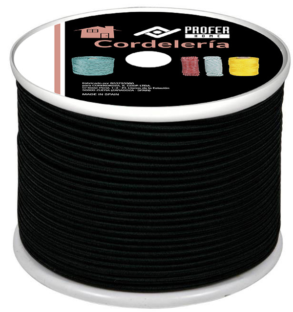 GOMA ELASTICA PES 8MM NGR PH1394 PROFER HOME 100 M