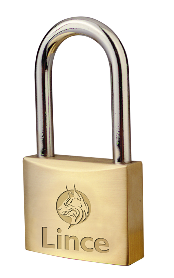 CANDADO LATON ARCO LARGO 301 LINCE 30 MM