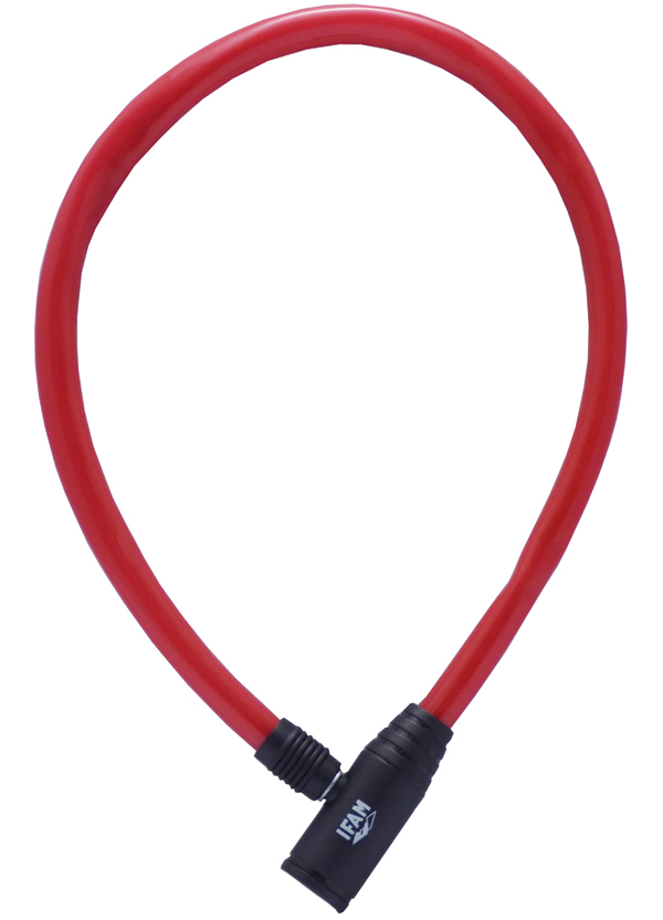 CANDADO CABLE BICI JUNIOR ROJO 000301R IFAM 60 CM