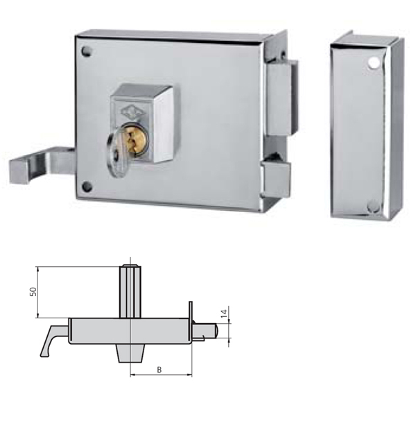 CERRADURA SOBREP IZDA. ESMAL 125AR10I/1 CVL 100 MM