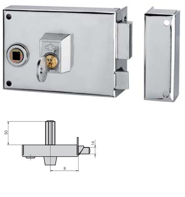 CERRADURA SOBREP IZDA ESMAL 1125BR12I/1 CVL 120 MM