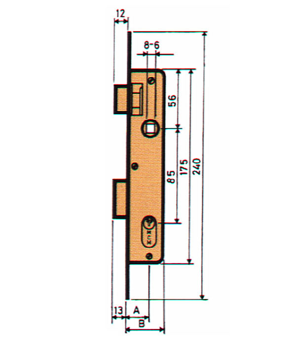 CERRADURA EMBUTIR P/ METALICA 1550-21 MCM -