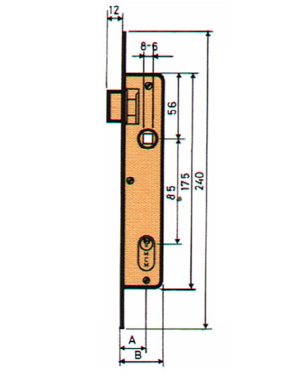 CERRADURA EMBUTIR P/MET 1/2CIL 1553-21 MCM -