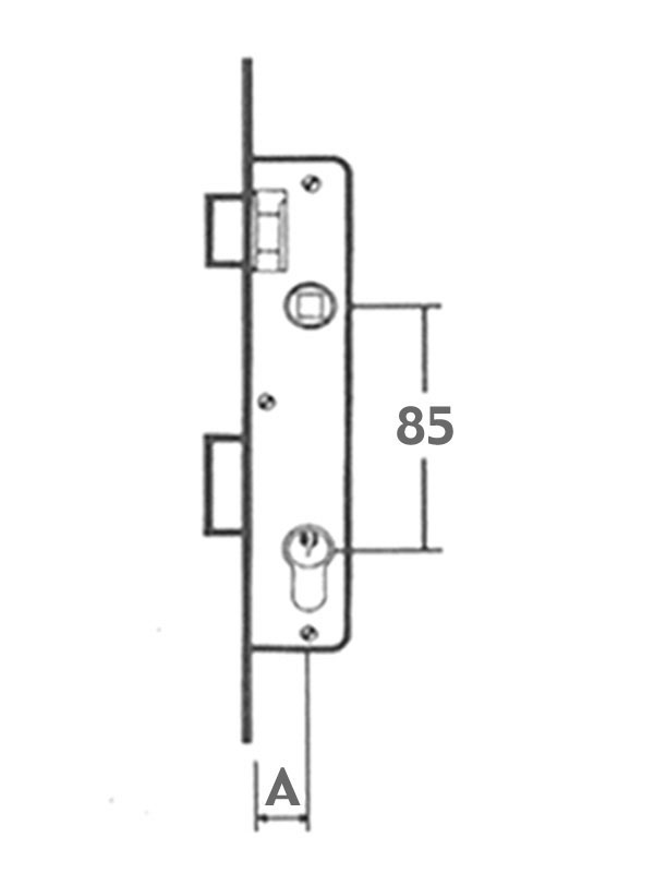 CERRADURA EMBUTIR P/METALICA 2650-3013A411 MCM 30 MM