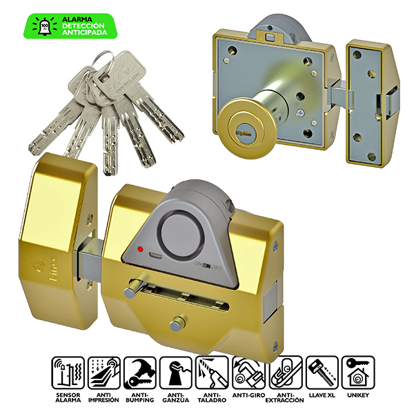 CERROJO A.SEGURI C/ALARMA LAT 7930RSAHL LINCE -