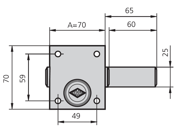 CERROJO SOBREPONER ESMALTADO 1978/1 CVL 70 MM