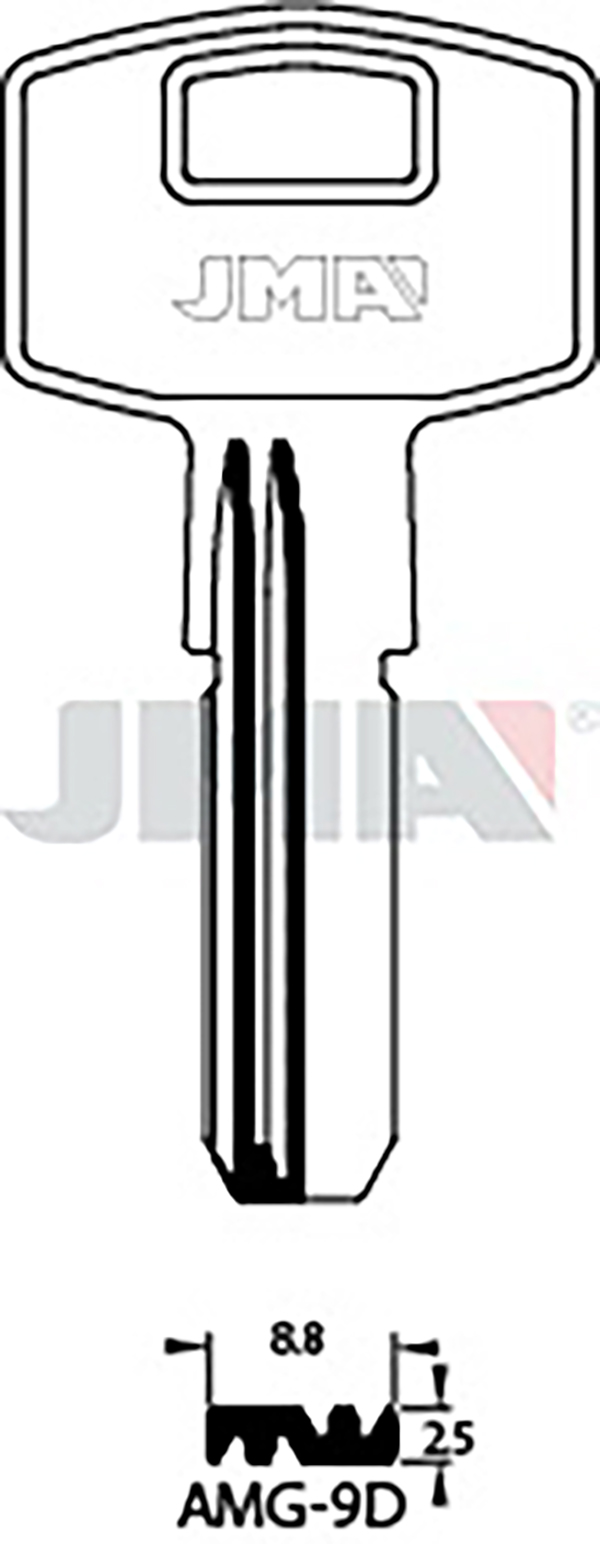 LLAVE EN BRUTO LATON SEGUR AMG-9D JMA -