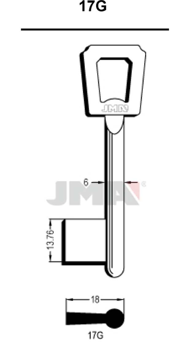 LLAVE EN BRUTO GORJA LATON 17G NIK/G JMA -