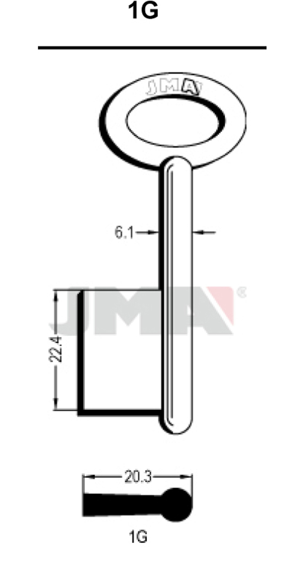 LLAVE EN BRUTO GORJA LATON 1G JMA -