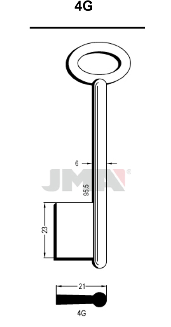 LLAVE EN BRUTO GORJA LATON 4G NIK/G JMA -