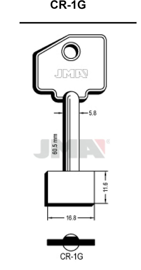 LLAVE EN BRUTO GORJA LATON CR-1G JMA -