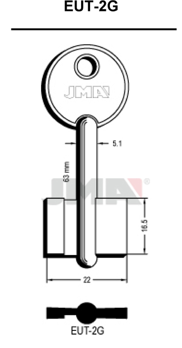 LLAVE EN BRUTO GORJA LATON EUT-2G JMA -