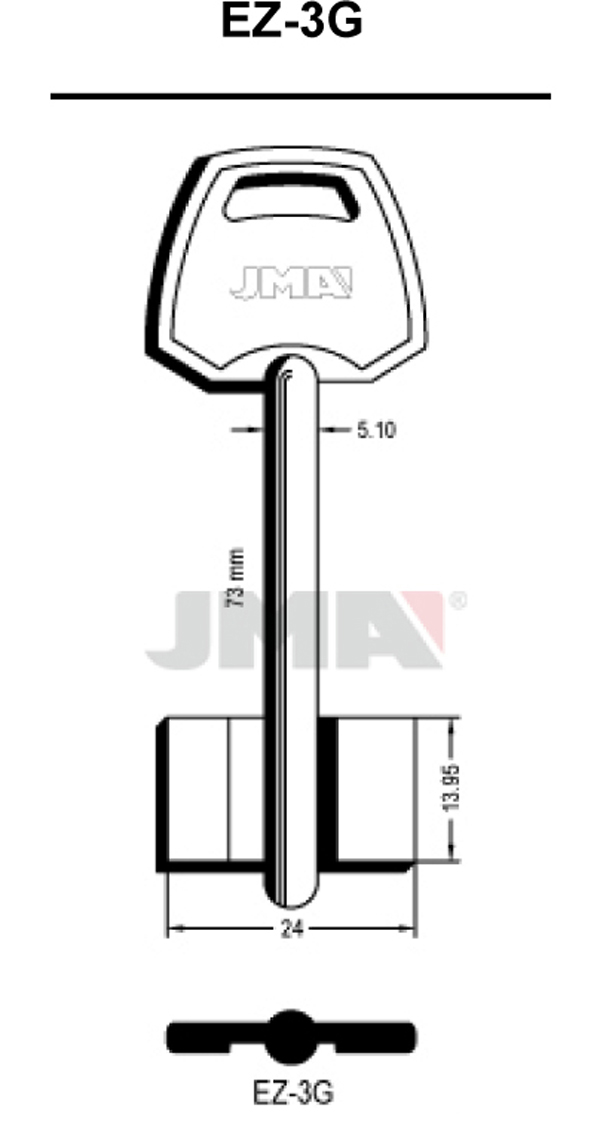 LLAVE EN BRUTO GORJA LATON EZ-3G JMA -
