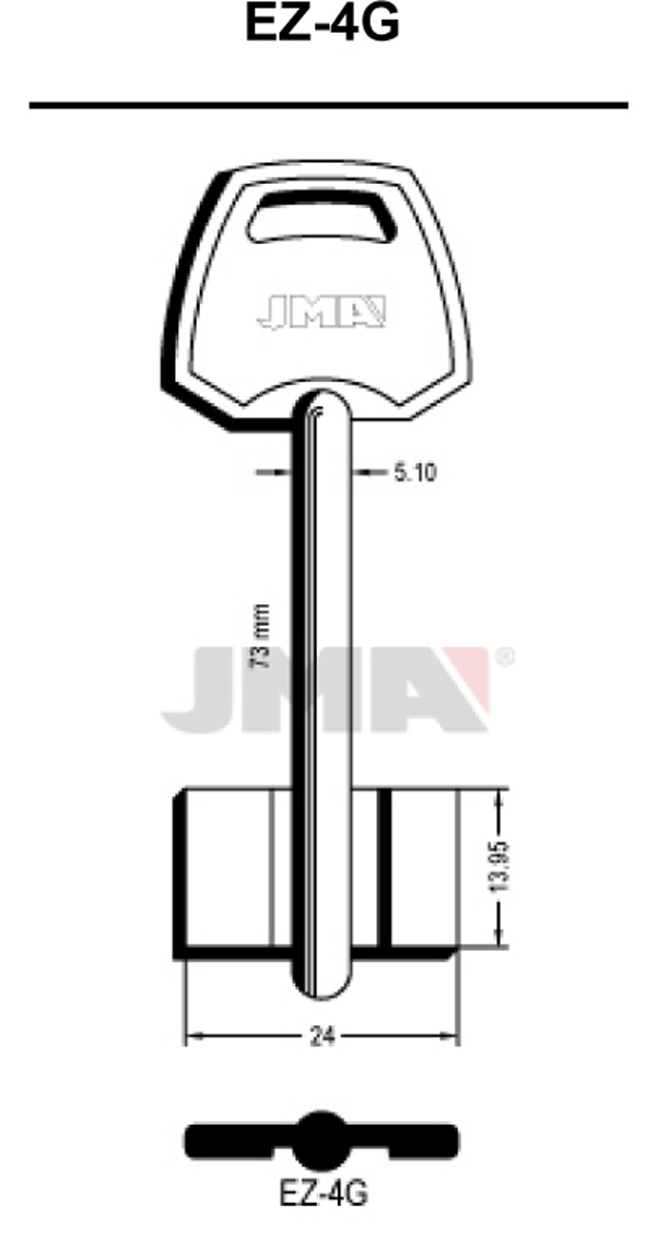 LLAVE EN BRUTO GORJA LATON EZ-4G JMA -