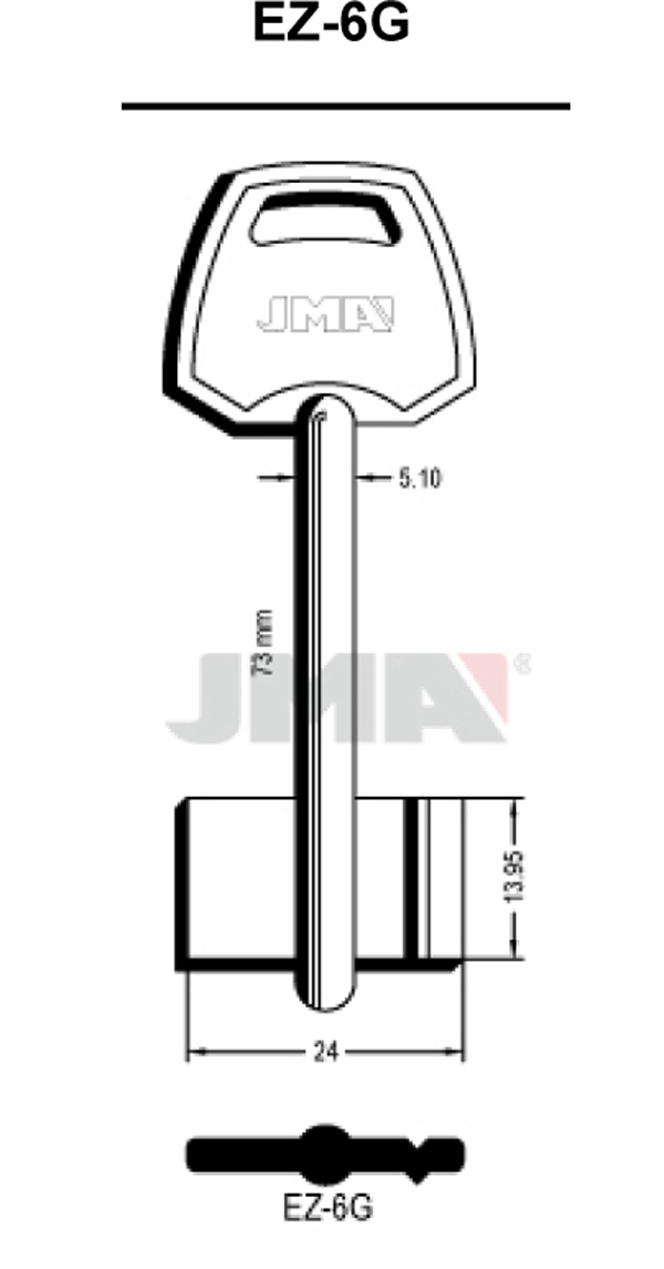 LLAVE EN BRUTO GORJA LATON EZ-6G JMA -