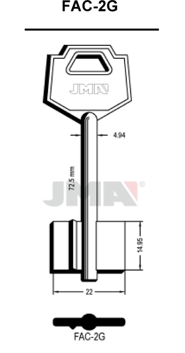 LLAVE EN BRUTO GORJA LATON FAC-2G JMA -